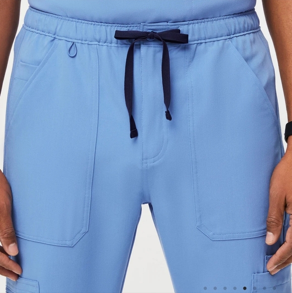 Figs Men's Cairo Cargo Scrub Pants, Size L, Ceil Blue, Healthcare Nursing Doctor - Picture 4 of 16